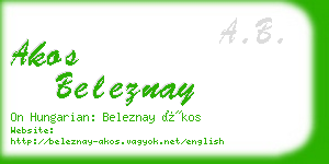 akos beleznay business card